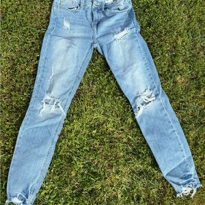 Eunina Light Blue Distressed Skinny Jeans